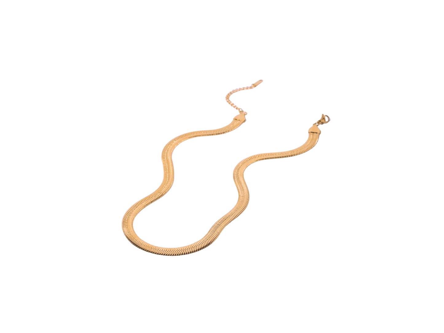 18K Gold Plated Herringbone Necklace - New Kindness Jewelry