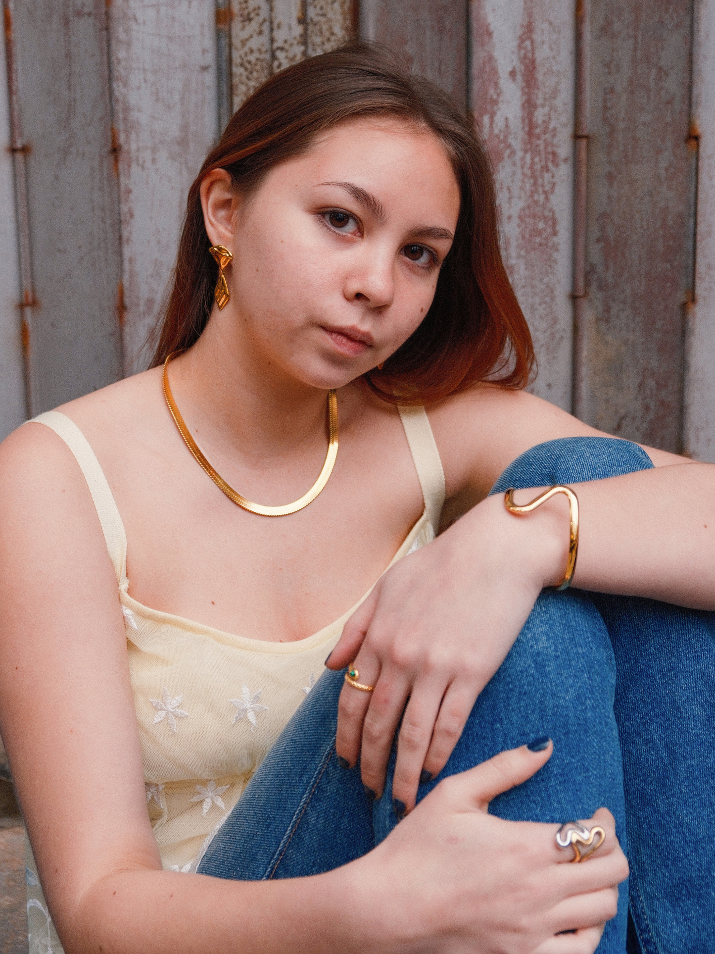 18K Gold Plated Herringbone Necklace - New Kindness Jewelry