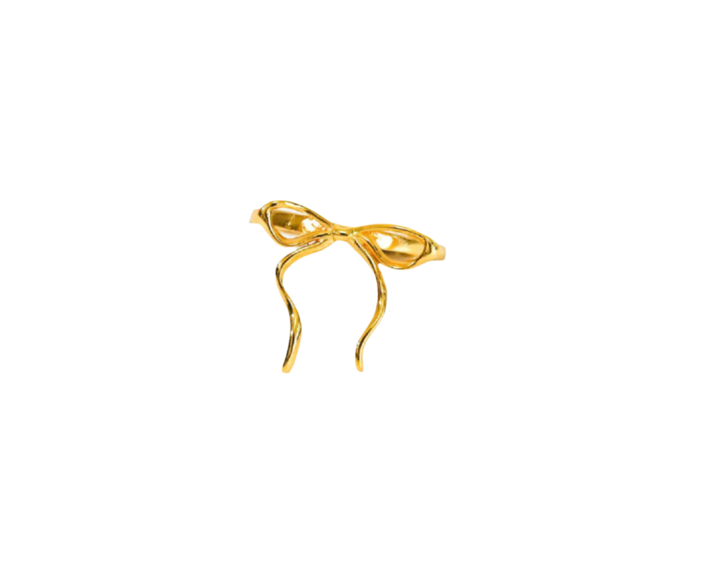 18K Gold Plated Thin Bow Tie Ring
