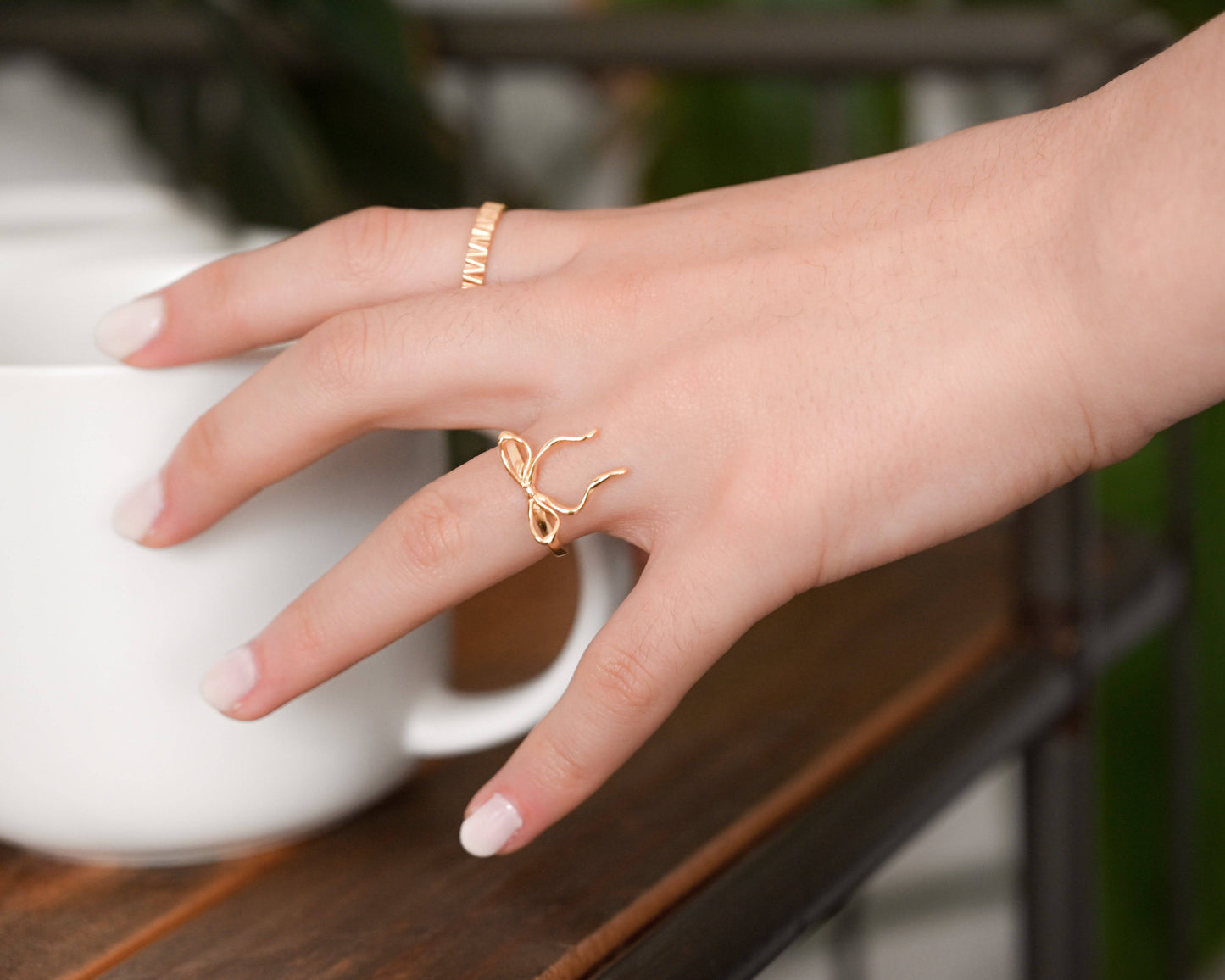 Thin Ribbon Tie Ring