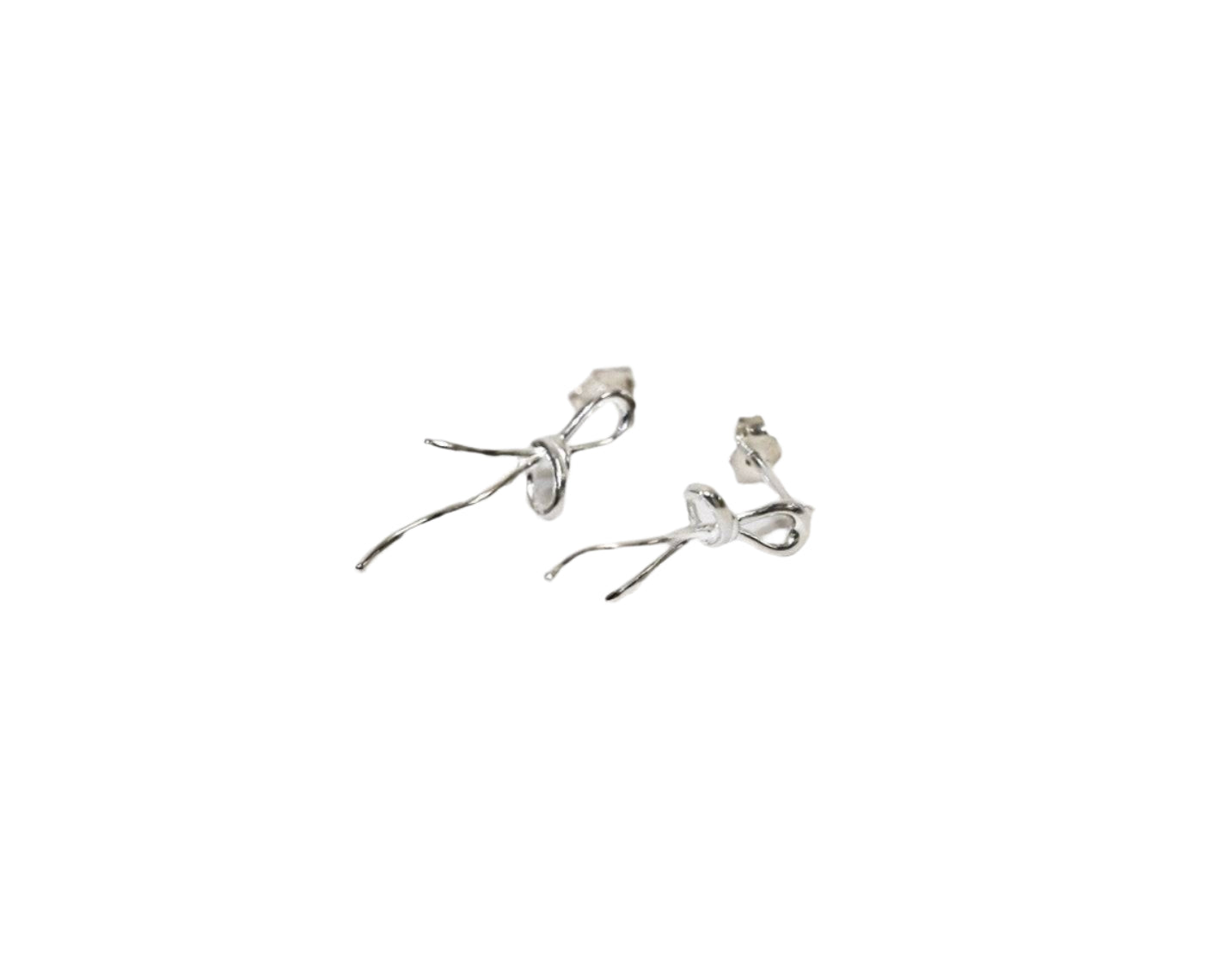 Silver Dainty Knot Earrings