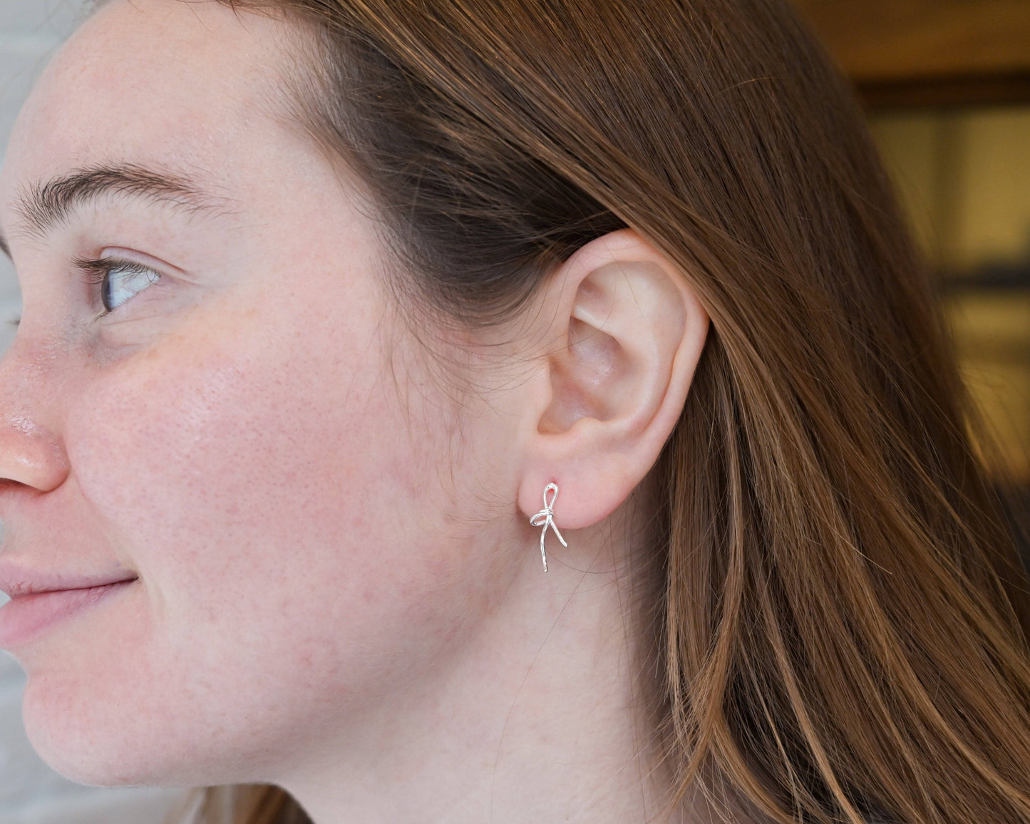 Silver Dainty Knot Earrings