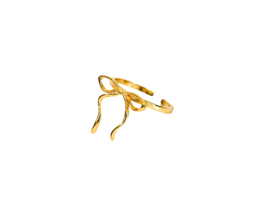 Thin Ribbon Tie Ring